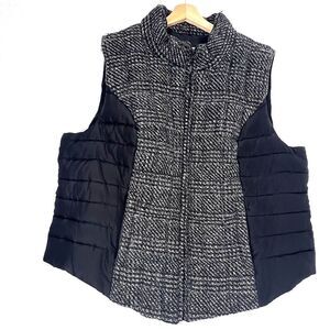 Ruff Hewn Puffer Vest With Sweater Top Womens Ruffhewn black jacket plus 3X.